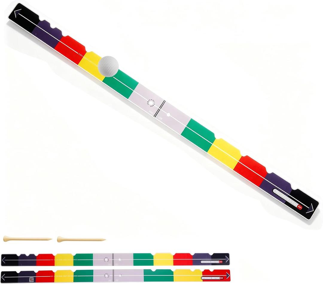 2PCS Golf Putting Ruler, Stroke Meter 2.0 & Putting Training Aid