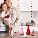 Giegxin 6 Pcs Valentine's Day Cone Tree Table Decorations, 3 Size Mini Tabletop Trees Valentine's Heart Style Pink Red White Yarn Decorations for Table Holiday Party Wedding Home Decor Gift for Her