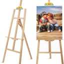 Wooden Easel Stand for Sign and Painting - Adjustable Artist Easel for Adults - Home & Wedding Display, Art Easel with Canvas Holder for Studio, Classroom