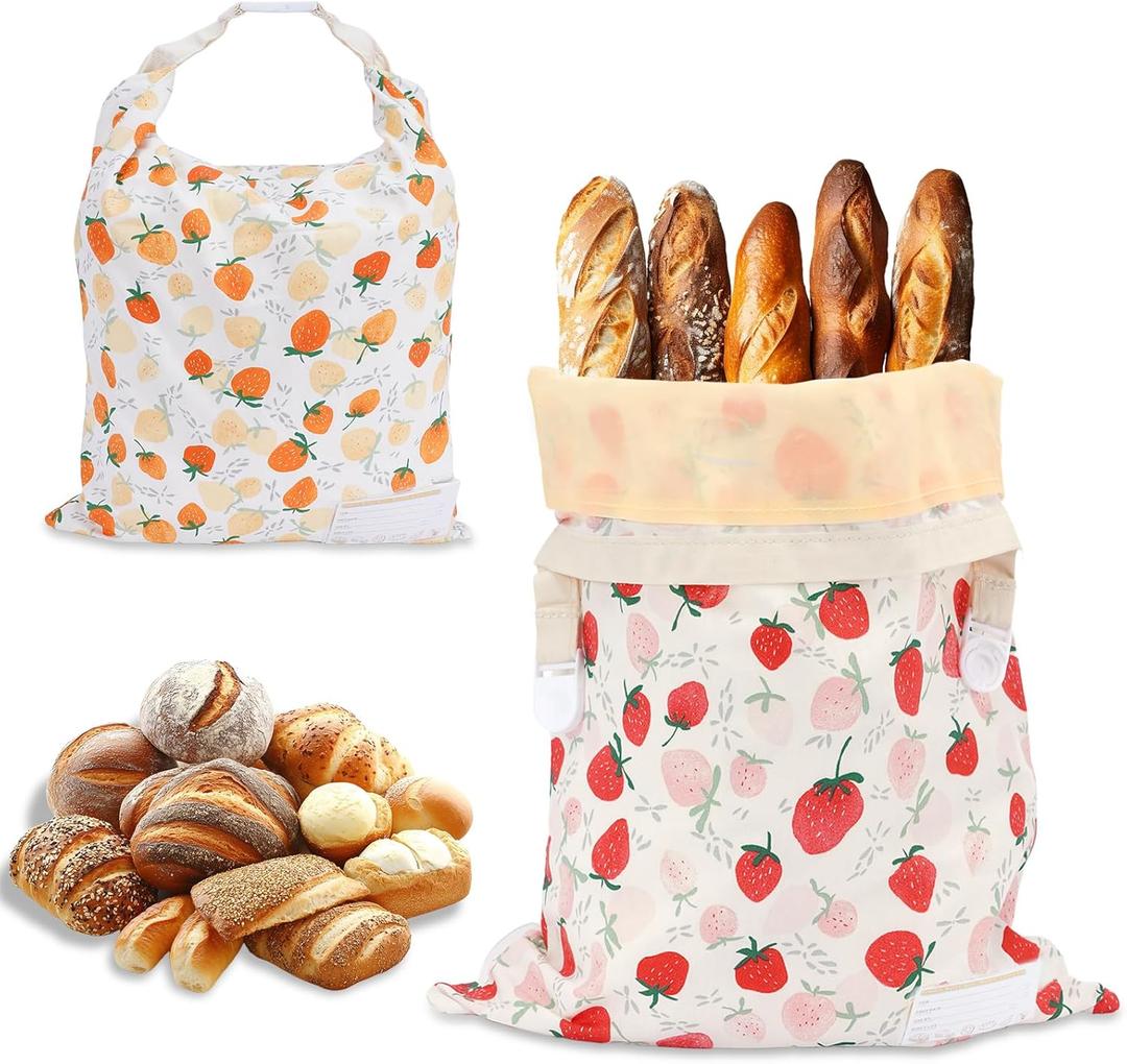 Beeswax Bread Bags for Sourdough, Large Reusable Beeswax Bags for Homemade Breads, 2 Pack Sourdough Bread Baking Supplies Bees Wax Bag for Food Storage Keep Fresh
