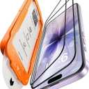 Zeniss NeverBreak 9H+ Hardness for iPhone 17 Screen Protector 12FT Military Grade Protection (Scratch, Shatter, Drop Resistance) Tempered Glass 6.3", 2 Pack with De-Bubble Card, Clear