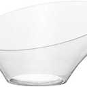 Blue Sky Angled Serving Bowl (1 Pc.) Large - Elegant Clear Plastic Bowl, Perfect Snack Bowl And Salad Bowl for Birthday, Wedding, Themed Party & Other Events