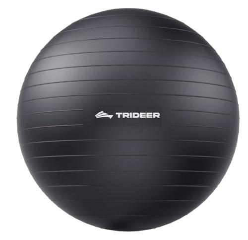 Trideer Exercise Ball for Yoga, Pilates & Fitness – Stability Ball Equipment for Home Gym & Office Chair, Core & Balance Training Accessories, Physical Therapy Equipment, Quick Pump Included, 5 Sizes