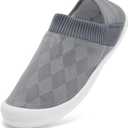 STQ Women's Slippers Indoor with Slip on Cozy House Shoes Non Slip Warm Loafers (Gray)