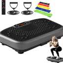 SoftGym Vibration Plate Exercise Machine for Lymphatic Drainage,Power Vibrate Stand Shake Board 450 Lbs Capacity Whole Body Workout Waver with Fitness Resistance Bands Weight Loss Gifts for Women Men
