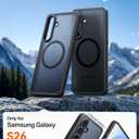 TORRAS Magnetic for Samsung Galaxy S26 Case, [12FT Military-Grade Protection] [Fit for MagSafe] Shockproof Protective Slim Case for Samsung S26 Case, DIY Buttons Thin Matte, Translucent Black