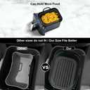 Silicone Air Fryer Liners 2 Pack, Reusable Liners Compatible for Ninja Foodi DZ201, DZ401, DZ550, COSORI, Chefman, Instant Air Fryer, and 6-in-1 8-10QT Air Fryer Baskets (Black)