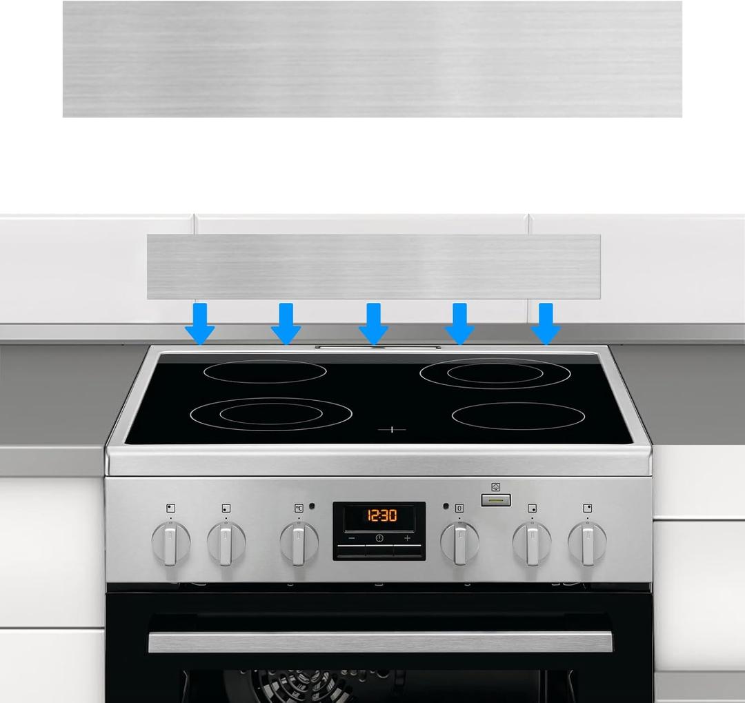 11NBBKGDDS Self-Adhesive Front Control Range Stainless Steel Backguard, 29.75" ×4.75" Stainless Steel Backsplash Guard for Most Brands of Stove, Silver