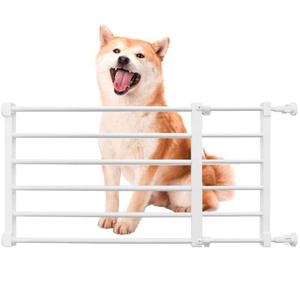 Short Dog Gate Expandable Dog Gate 22"-39.37" to Step Over,Pressure Mount Small Pet Gate,Low Pet Gate-Adjustable,Puppy Gate Indoor for Doorway,Stairs (White, M(14.17''H))