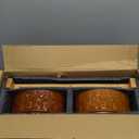 SPUNKYJUNKY Elevated Dog Bowls Ceramic, 7.3'' Dogs Food Water Bowls Raised with Non-Slip Bamboo Stand for Medium to Large Sized Breed Microwave Dishwasher Safe - 42 OZ,Skull Bronze (7.3 in - 5.3 cups)