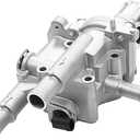 FIQAPJ Engine Coolant Thermostat Housing Assembly Compatible with 1.8L & 1.6L 2011-2016 Chevy Cruze, 2012-2018 Chevy Sonic, 2013-2018 Chevy Trax - Replace 25199824, 25192228, 902-033（Aluminum）