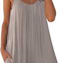 STOLKISS Women Casual Jumpsuits Summer Sleeveless Romper Shoulder Strap Loose Adjustable Stretchy Shorts Rompers with Pockets (XX-Large, Y009 Grey)