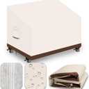 Heavy Duty Patio Sofa Covers Waterproof, Outdoor 3-Seater Couch Cover Waterproof, 600D Outdoor 2-Seater Loveseat Furniture Covers with Air Vent Handle 43''W x 29''D x 24''H/ 34''H Beige Brown