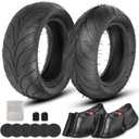 GREHUA 90/65-6.5 Front & 110/50-6.5 Rear Tire Inner Tube Compatible with 38cc 47cc 49cc Mini Pocket Rocket Pit Dirt Bike MTA1 MTA2 GP-RSR X-Treme Mototec F-RP X-PRO Blasty Parts with Bent Valve