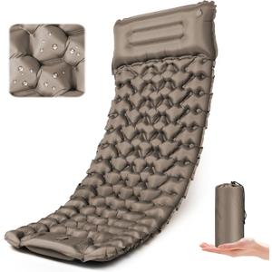 Sleeping Pad,4" Thick Ultralight Sleeping Pad for Camping with Pillow & Foot Pump,Compact Inflatable Camping Mattress for Hiking Tent Road Trip,One-Second Deflation