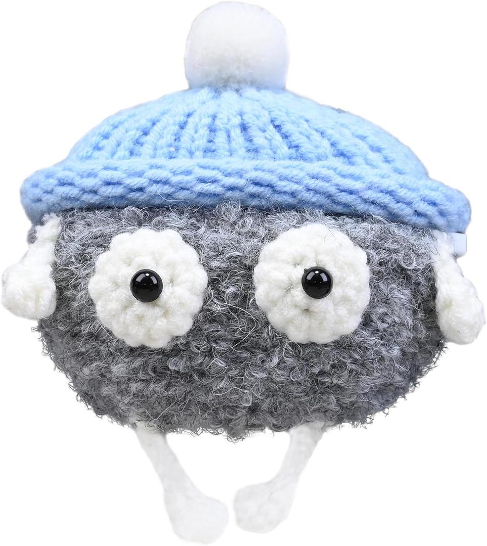 2 x Plush Case Cover Compatible with Bose Ultra Open (2024) Handmade Knitted Cartoon Creative Funny Cute Earbuds Headphone Cases (HuiS-XN+Sky Blue,for Bose Ultra Open (2024))