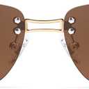 Trendy Y2k Sunglasses for Women Vintage Rectangle Sunnies AP3719 (C3 Gold/Brown)