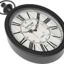 Menterry Small Retro Oval Wall Clock, Antique Old Design, Black Vintage Style, Battery Operated Silent Decor Wall Clocks for Kitchen,Bedroom,Farmhouse,Bathroom (11.2" H x 6.7" W)
