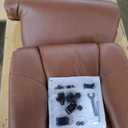 JC Home Argus Swivel Recliner with Ottoman, PU Leather & Wood Base Reclining Chair with Footrest, Ultra-Plush Double Foam for Living Room, Bedroom and Office (Brown)