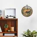 Giosve Vintage Fox Round Wall Art Canvas Framed Poster, Farmhouse Rustic Cottagecore Fox Woodland Animals Hanging Wall Sculptures for Home Bedroom Living Room Decor, 10x10 Inch