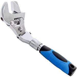 Flexhead Adjustable Wrench, 10" to 12" Ratcheting Crescent Wrenches with Retractable Extension Shank and 180⁰ Rotating Head