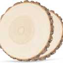 2 Pack Wood Slices for Centerpieces 8-9 inches Nature Unfinished Round Wood Chips for Crafts, Large Wood Slabs for Weddings Centerpieces Decor and DIY Painting Crafts