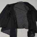 Totatuit Womens Sheer Shrug Tie Front Bell Sleeve Summer Cropped Bolero Cardigan (Small, Black)