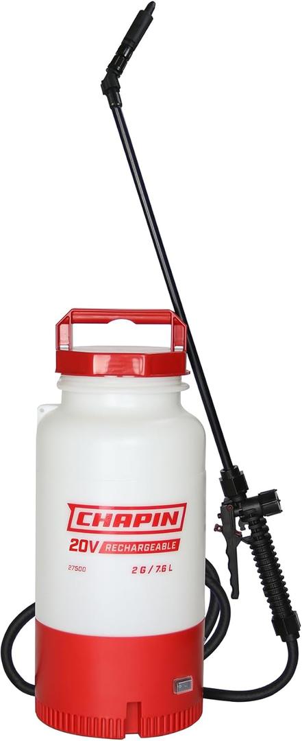 Chapin 27504: 2-Gallon ProSeries 20V Integrated Battery Rechargeable Multi-Purpose Tank Sprayer for Lawn & Garden, Fertilizers, Insect Control and Weed Killers, 1-Pack, Translucent White