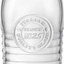 Bormioli Rocco Officina Water Bottle | 37.25 oz, Italian Glass Pitcher | Airtight Seal & Metal Clamp | Easy To Carry Handle, Dishwasher Safe & Eco-Friendly | Safe For Infused & Carbonated Drinks (37.3 Ounces)