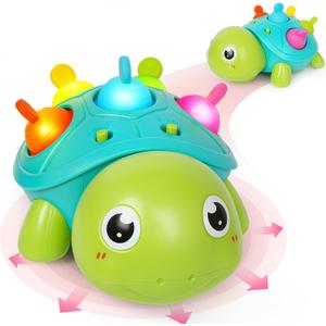 TSYAN Baby Toys 6-12Months, Musical Turtle Crawling Infant Toys, Tummy Time & Infant Toys with Light & Sound,Early Learning Educational Toy Christmas Birthday Gifts for Boys Girls 0-1 Years Old