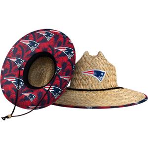 NFL Team Logo Floral Lifeguard Beach Straw Sun Hat (One Size)