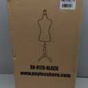 FDW Manikin 60-67Height Adjustable Female Dress Model Display Torso Body Tripod Stand Clothing Forms (Black)