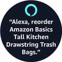 Amazon Basics Tall Kitchen Drawstring Trash Bags, 13 Gallon, Unscented, 45 Count