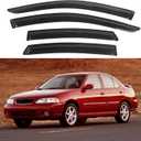 KPY Window Visor Compatible with Nissan Sentra Sedan 2000-2006, 4PC Rain Guard Side Window Vent Deflectors Tape-On Style, 2000 2001 2002 2003 2004 2005 2006