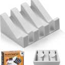 Self Draining Soap Dish,Silicone Suction Cup Soap Holder, Bathroom Soap Dish for Bar Soap,Can Extend Soap Life,Bathroom, Bath Tub, Kitchen Sink Light Grey - 1 Pack