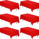 Fixwal 6 Pack Red Table Cloth for Rectangle Table, 70 x 120 Inch Polyester Fabric Tablecloths Rectangular, Table Covers 6-8ft for Party, Banquet, Christmas Decorations, Wedding