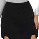 WDIRARA Women's High Waist Split Hem Mini Skirt Side Slit Bodycon Skirts (Medium, Black)