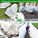 WYRJXYB 10x33FT Plant Covers Freeze Protection Kit, Garden Hoops Kit for Winter, Frost Cloths Plant Blanket Floating Row Cover for Winter Outdoor, Greenhouse Garden Hoop for Raised Bed Snow Protection