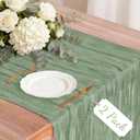 2 Pack Sage Green Cheesecloth Table Runner, 10Ft Boho Gauze Cheese Cloth Table Runners for Wedding, Party, Dinner, Baby Shower, 120 Inches Long Table Runner for St. Patrick's Day, Easter, Christmas