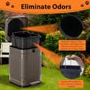 Dog Poop Trash Can Outside, 5L/1.3Gal Metal Dog Waste Trash Can with Lid, Foot Pedal, Pet Waste Container with 40 Bags, Poop Bucket with Lid Soft Close for Pet, Brown