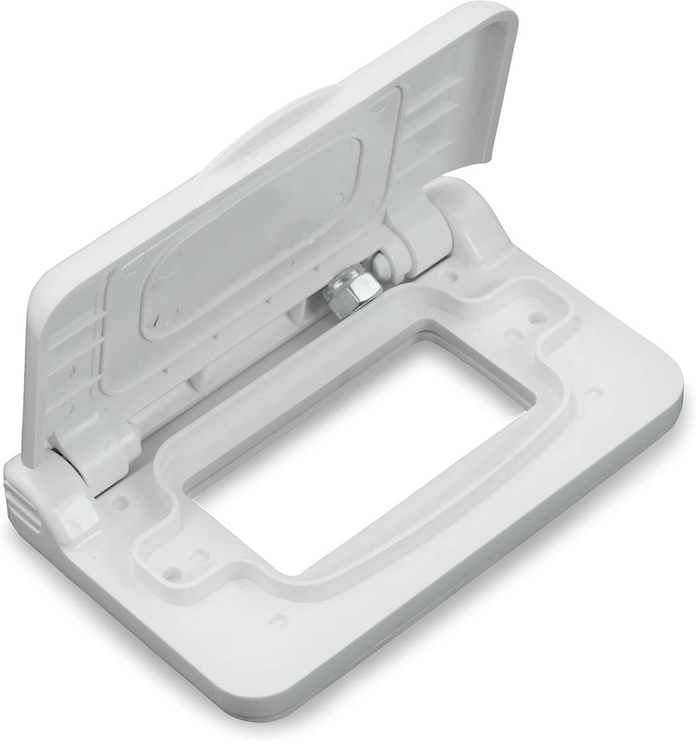 15 Amp Weatherproof Receptacle Cover for RV Trailer RV Outdoor Electrical Outlet (White)