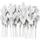 DIYDEC 30pcs Snowy Pine Branches 11.8" Christmas Artificial Pine Picks Branches Snowy Pine Needles Frosted Faux Pine Picks Greenery Stems for Christmas Tree Garland Wreath Vase DIY Crafts Home Winter