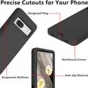 for Google Pixel 8A Case, Soft TPU Hard PC Heavy Duty Protective Case Shockproof Dustproof 3 in 1 Phone Cover for Google Pixel 8A Black
