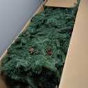 8 ft. Pre-Lit LED Artificial Christmas Tree Hinged with 600 LED Lights and Pine Cones