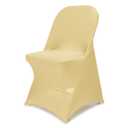 Babenest Spandex Folding Chair Covers Upgraded 9 PCS Universal Stretch Washable Fitted Chair Slipcovers Protector for Wedding, Holidays, Banquet, Party, Celebration (Champagne)