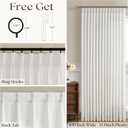 Extra Wide 100 Inch Wide Ivory White Pinch Pleated Linen Curtains 84 Inches Long for Patio Sliding Glass Door 100 Inch Width Pleated Drapes with Hooks Rings 100x84 Curtain for Living Room 1 Panel