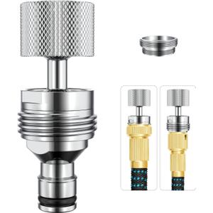 360 Swivel Dishwasher Faucet Adapter, Quick Connect Faucet to Hose Adapter Sink Hose Aerator, Male To Female Hose Adapter for Dishwasher, Kitchen, Garden - 15/16-27 Male to 55/64-27 Female (Chrome)