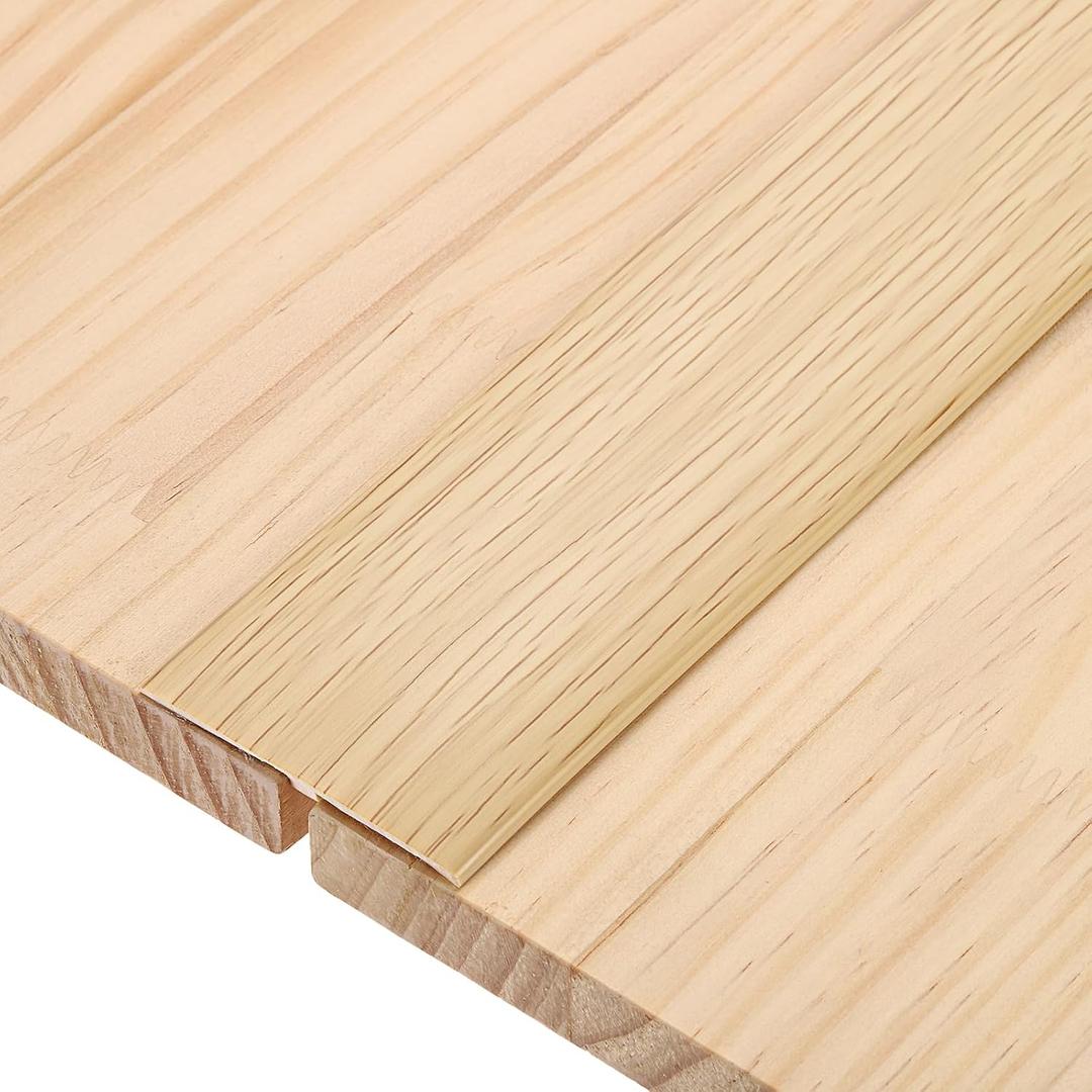 uxcell T-Molding Transition Strips, 3.28 ft x 1.97" (L x W) PVC Floor Flat Divider Strip Self Adhesive Vinyl Flooring Edging Trim for Joining Floor Gaps Doorways, Maple Wood Grain