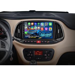 4+64G Car Stereo for Dodge Ram ProMaster City 2015-2021 with Wireless Carplay/Android Auto - 9 Inch Touchscreen Radio with 32EQ DSP/5GHz WiFi/GPS Navigation/Mirror Link/SWC + AHD Rear View Camera