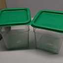Cambro Food Storage Container with Lid (2 Pack) - Classic Series Square with Green Lid - 4 QT (Quart) - Commercial Grade for Food Prep (Clear)